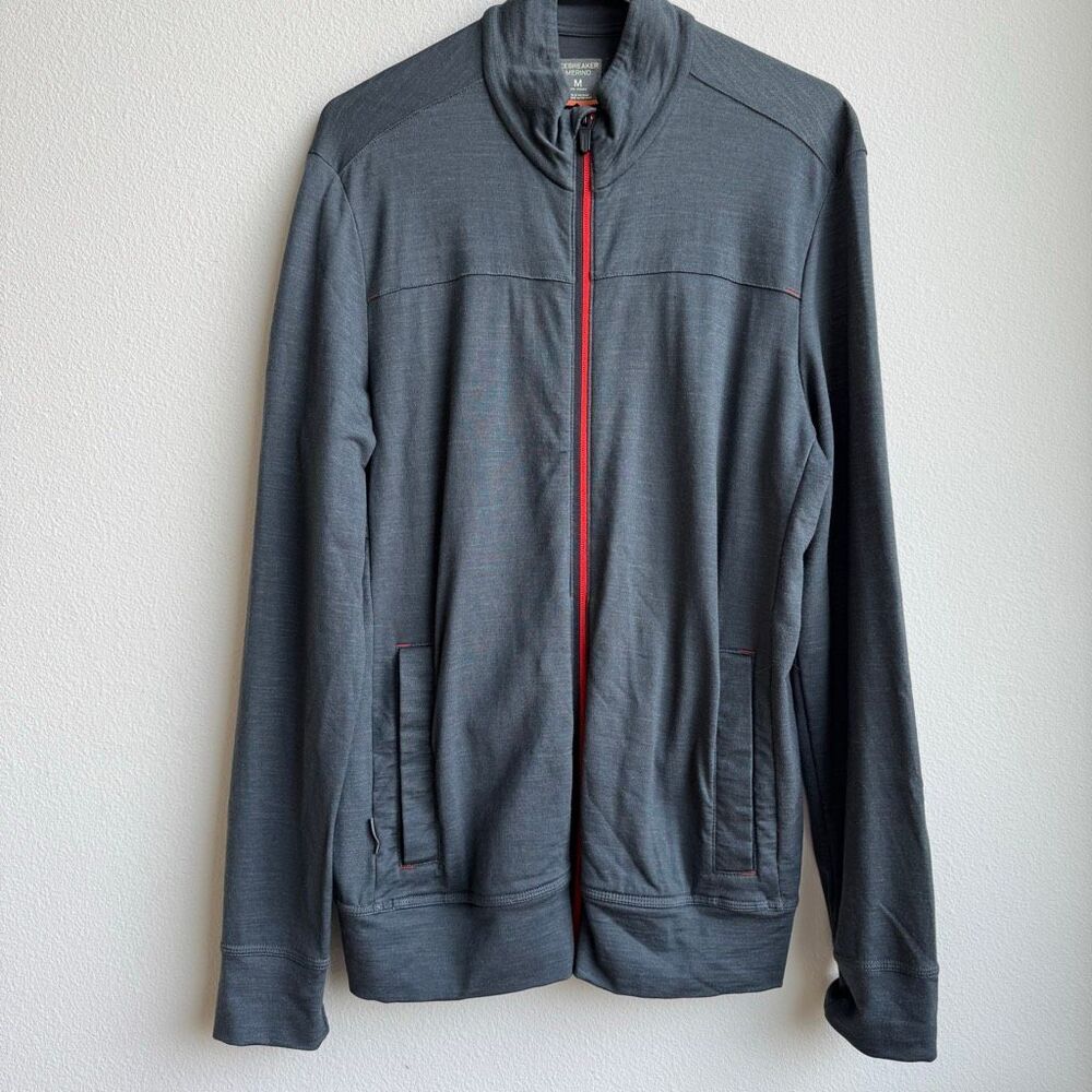 Icebreaker Mens Gray Long Sleeve Fleece Full Zip Size Medium Travel Casual